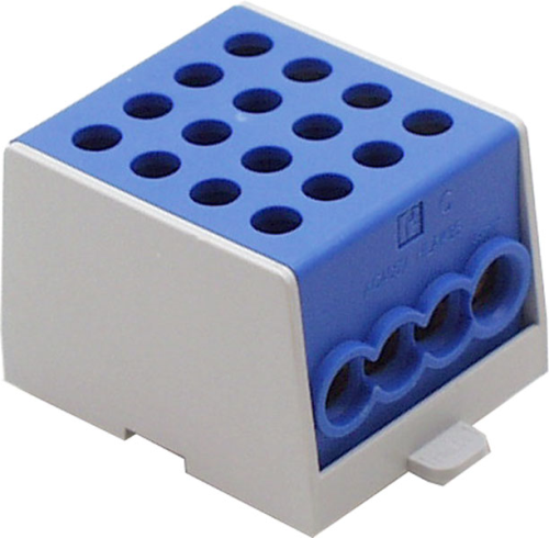 Hauptleitungs-Abzweigklemme M2, 35/25mm²,1-polig, blau | 2 Eingänge, 6 Ausgänge |