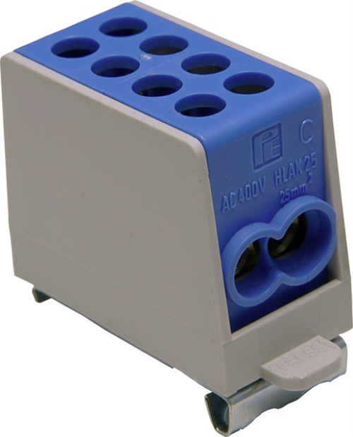 Hauptleitungs-Abzweigklemme M2, 25/16mm²,1-polig, blau | 2 Eingänge, 2 Ausgänge |