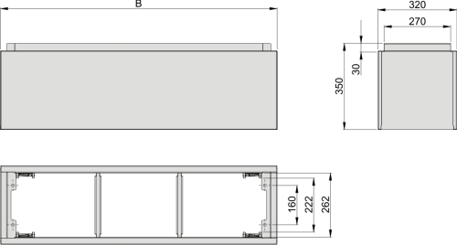 DIN 00 Kurzsockel KD , BxHxT=460x350x320