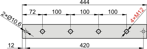 SZN 46 40x5 Kupferschienen mit Einpressmuttern