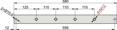 SZR 59 30x5 Kupferschienen mit Einpressmuttern