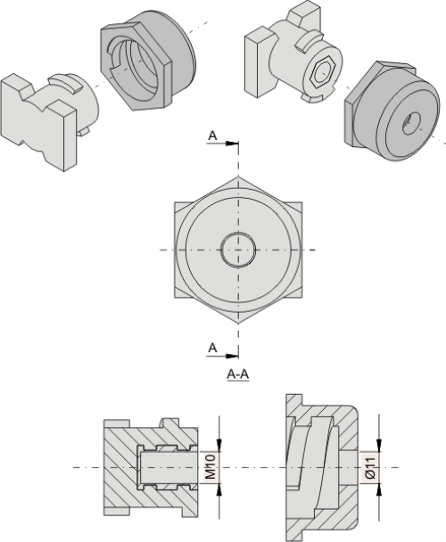 IZO 10 Verstellbarer Isolator