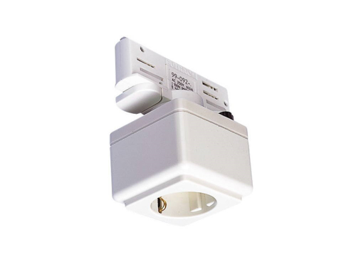 Stromschienenadapter mit Steckdose 3p weiß, max. 6A