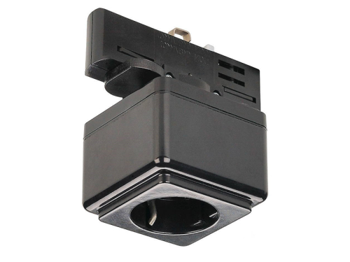 Stromschienenadapter mit Steckdose 3p schwarz, max. 6A