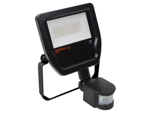 LED Floodlight outdoor schwarz | 230V | 2400lm | neutralweiß 4000K | 20W | Abstrahlwinkel: 100° | IP65 | Ra>80% | mit Bewegungsmelder und Tageslichterkennung
