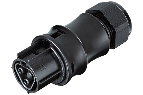 GESIS IP+ Kupplung 2pol. mit Schraubk. Rundkabel schwarz