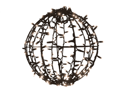 Leuchtkugel faltbar schwarz, 3D-Figur LED "Kugel flash" 158LEDs warmweiß + 31LEDs warmweiß flash, DM=50cm, P= 10W