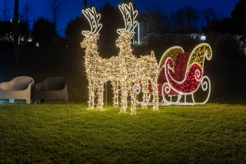 LED 3D-Motiv "Rentier" | Warmweiß | HxBxT: 190x120x40cm | 230/24V | 86W | 800 LEDs | inkl. Netzteil | IP44 |