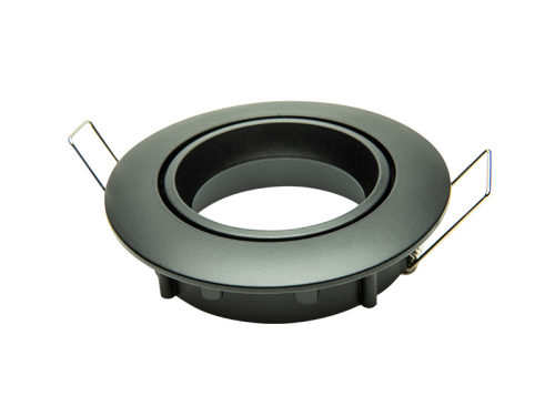 LED ECO Architektur Deckenblende MR16 | schwenkbar | Schwarz | rund | Ausschnitt: DM 74mm | Modul: DM 84mm | IP20 |