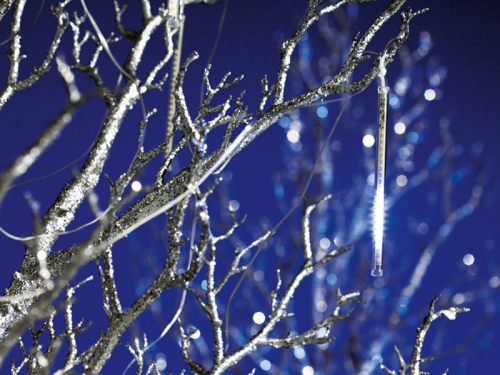 Mini Snowfall Curtain mit 10 LED Effekt Stäben zu je 18 LEDs