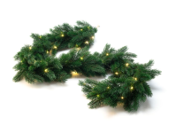 Batterie Reisiggirlande | grün | warmweiß | 50 LEDs | L: 160cm / D: 8cm | Anschlussleitung: 150cm | indoor & outdoor | Timer: 6h on / 18h off | Batterie: 3xAA