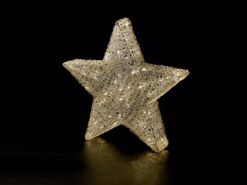 Weihnachtsstern mit 3D-Effekt - schimmert zart durch die Nacht - groß