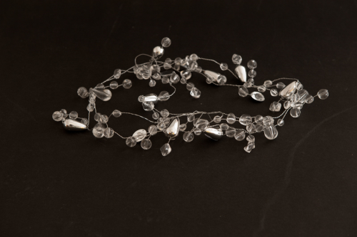 Dekorationskette Glas, klar metallic, 1,5m