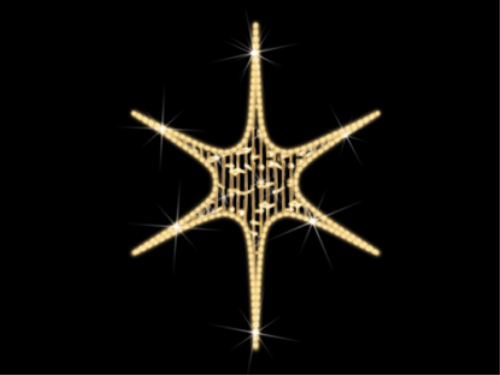 2D-Mastfigur Stern 6-zackig | LED warmweiß | BxH:95x120cm | 230V | 15W | IP44 |