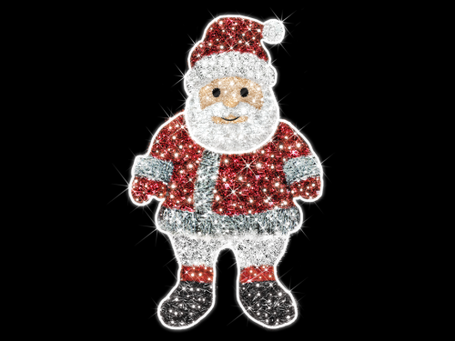 2D-Mastfigur Weihnachtsmann | LED kaltweiß | BxH:94x150cm | 24V inkl. Netzteil | 24W | IP44 |