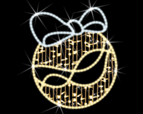 2D-Mastfigur Glöckchen mit Schleife | LED warmweiß & kaltweiß | BxH:93x110cm | 230V | 30W | IP44 |