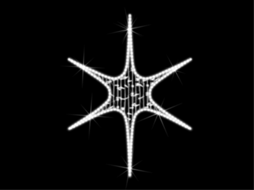 Flex Neon 2D-Mastfigur Stern 6-zackig | LED kaltweiß | BxH:95x120cm | 230V | 45W | IP44 |